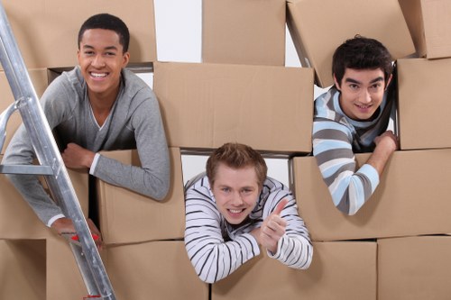 Commercial removal team handling office furniture in Abbeywood