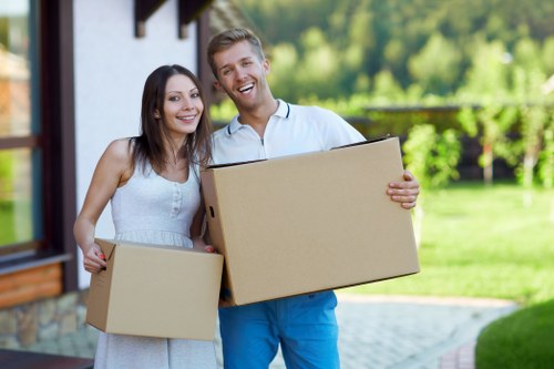 Local moving van helping with furniture transport in Abbeywood