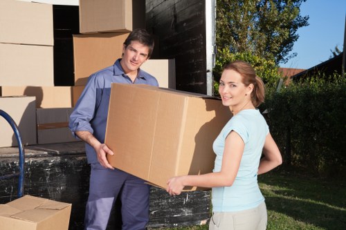 Checklist and packed household items for an Abbeywood move